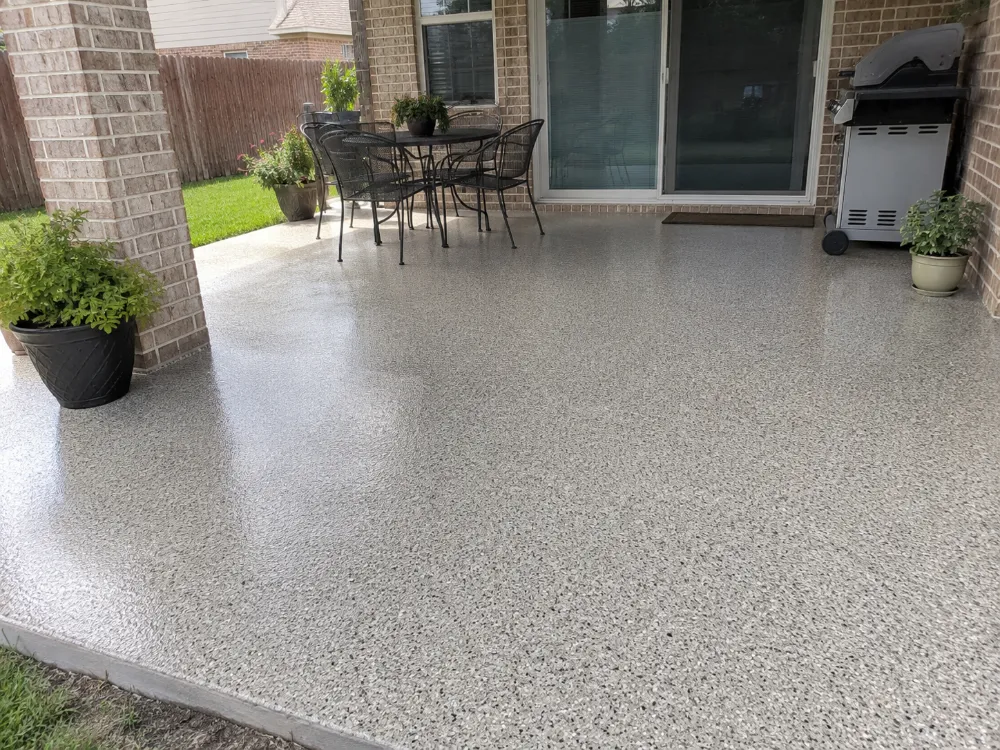Outdoor patio epoxy surface